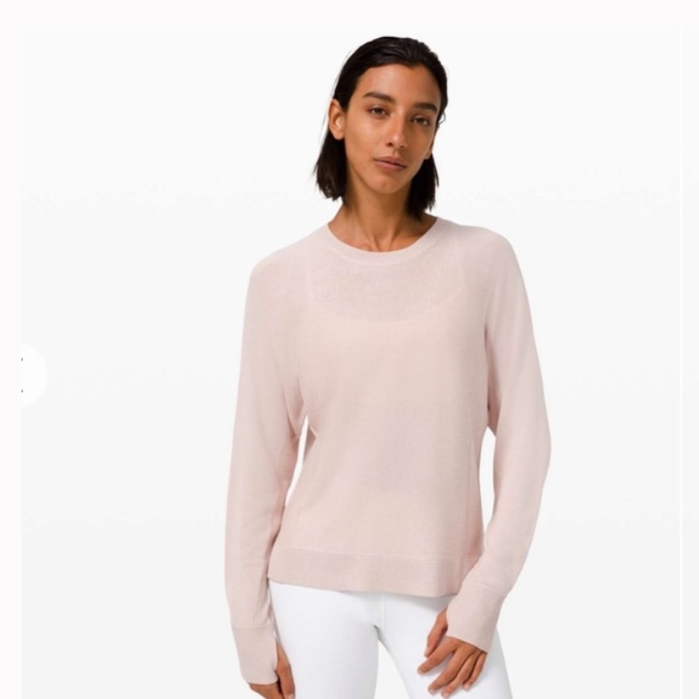Lululemon Athletica Cashlu Knit Pullover Pink Sweater Size 6